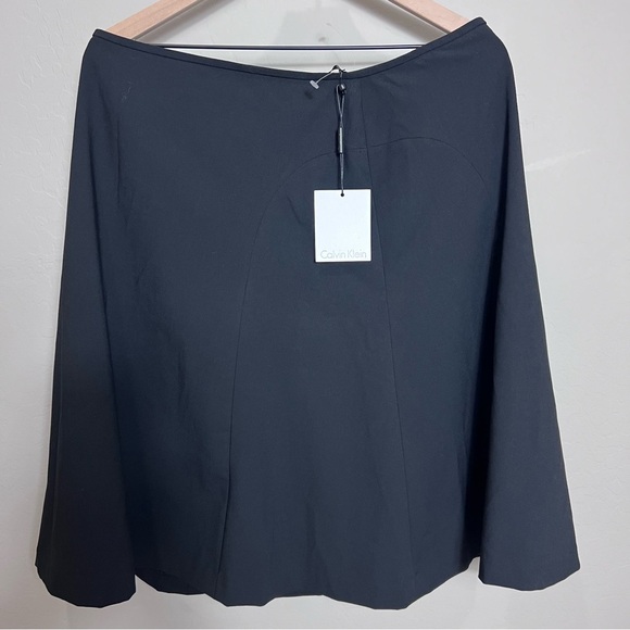 Calvin Klein Skirt Swing Size 14 Lined Business Fit Flare Black Plus Suit - Picture 1 of 13